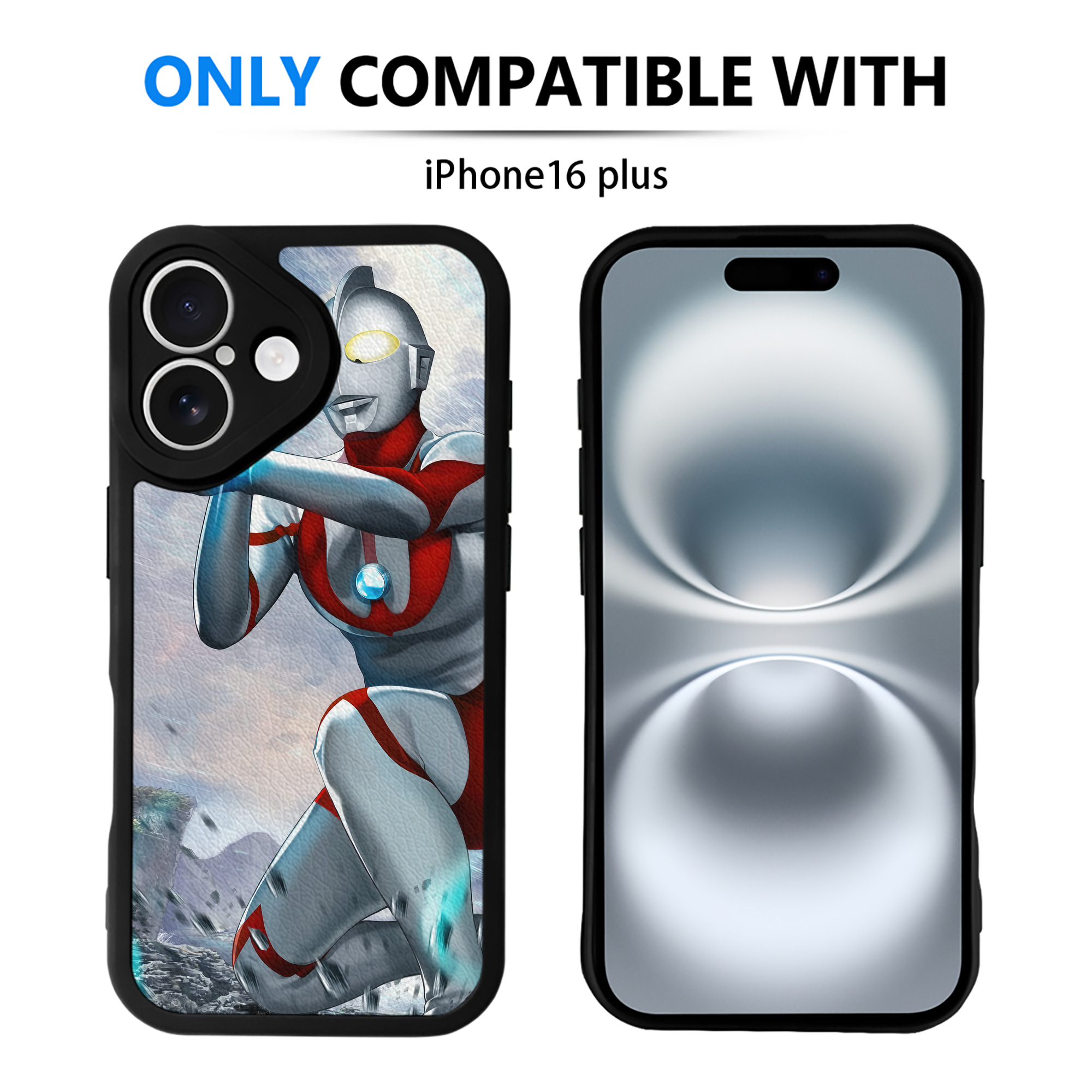 （画像用） ウルトラマン Ultraman 【iPhone 16シリーズ対応】シリコンスマホケース（レザー調） 材質：シリコン